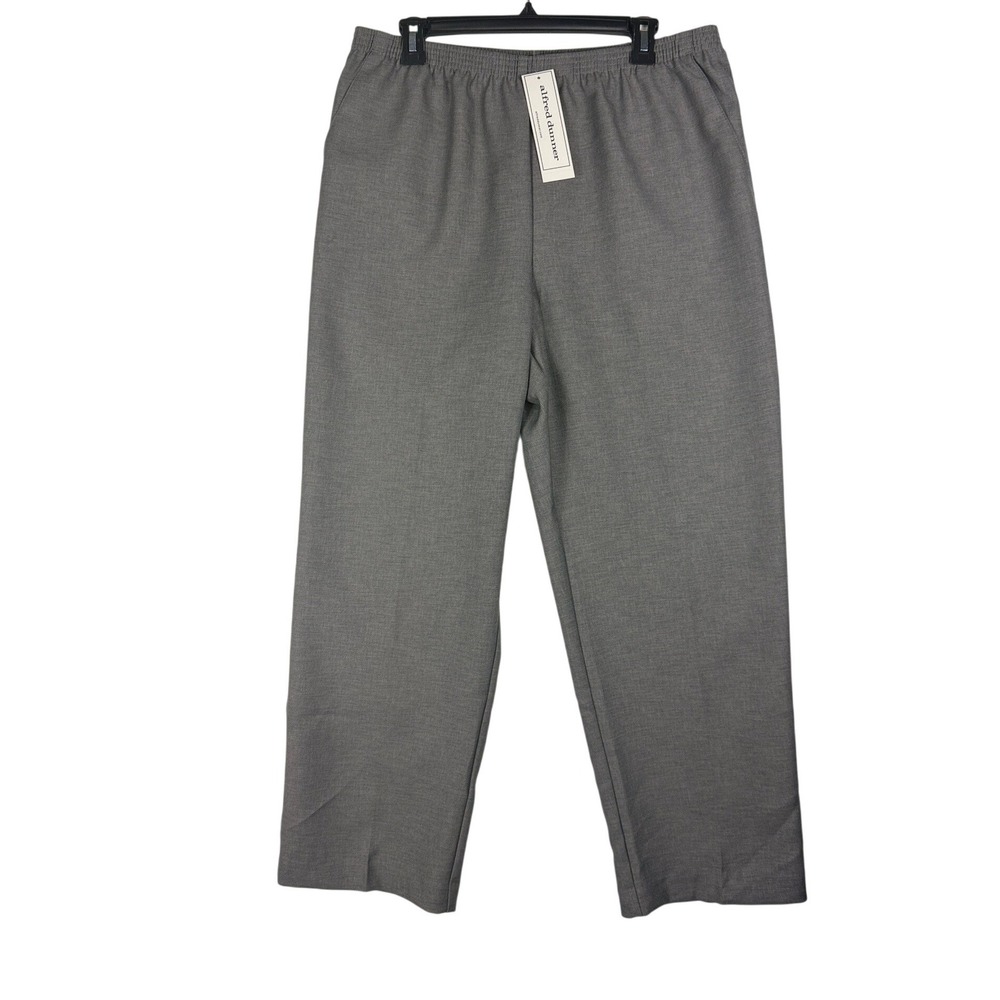 Alfred Dunner Classics Grey Elastic Waist Pull On Pants Size 14 Proportioned NWT